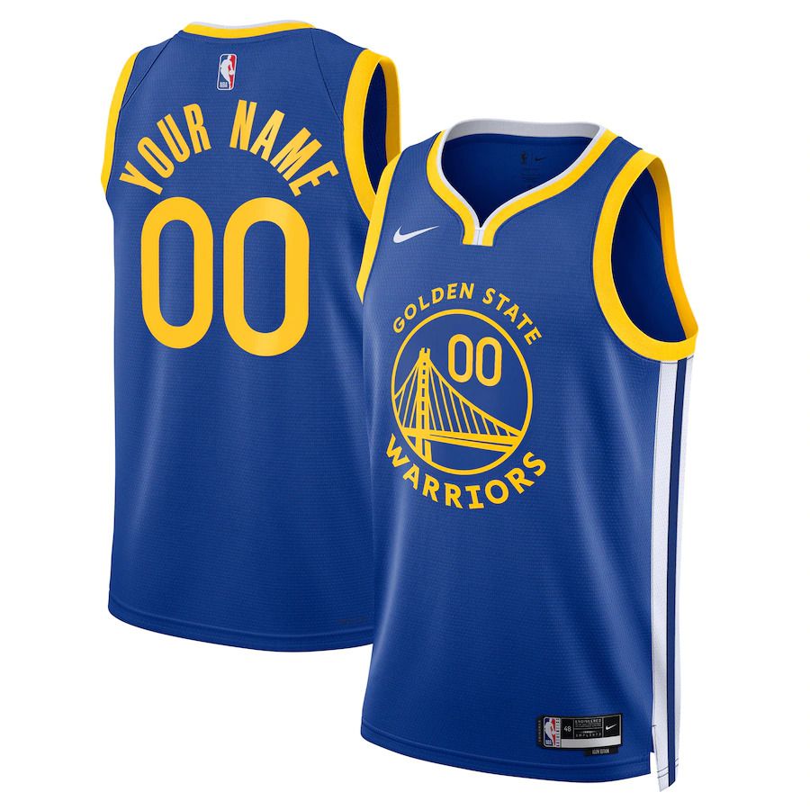 Men Golden State Warriors Nike Blue Icon Edition 2022-23 Swingman Custom NBA Jersey